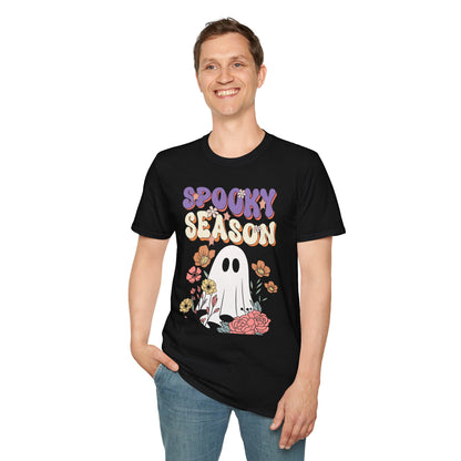 Spooky Season Unisex T-Shirt | Halloween Tee, Casual Wear, Gift for Fall, Ghost Graphic Tee, Autumn Apparel
