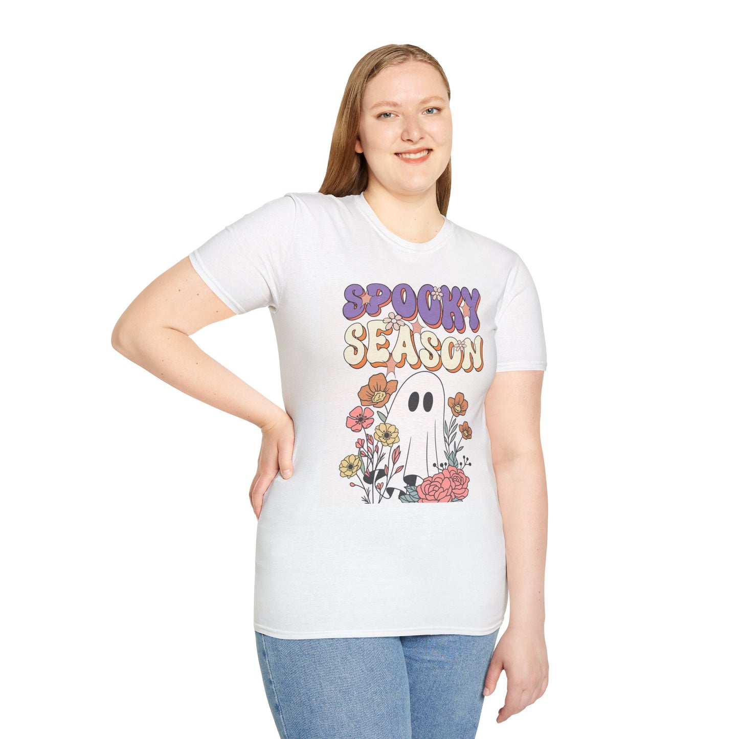 Spooky Season Unisex T-Shirt | Halloween Tee, Casual Wear, Gift for Fall, Ghost Graphic Tee, Autumn Apparel