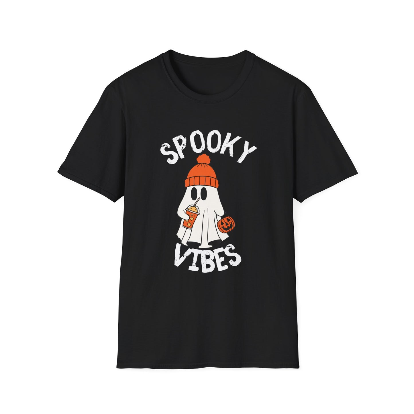 Spooky Vibes Unisex T-Shirt | Halloween Tee, Casual Wear, Gift for Fall, Ghost Graphic Tee, Autumn Apparel