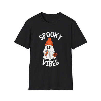 Spooky Vibes Unisex T-Shirt | Halloween Tee, Casual Wear, Gift for Fall, Ghost Graphic Tee, Autumn Apparel