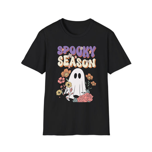 Spooky Season Unisex T-Shirt | Halloween Tee, Casual Wear, Gift for Fall, Ghost Graphic Tee, Autumn Apparel