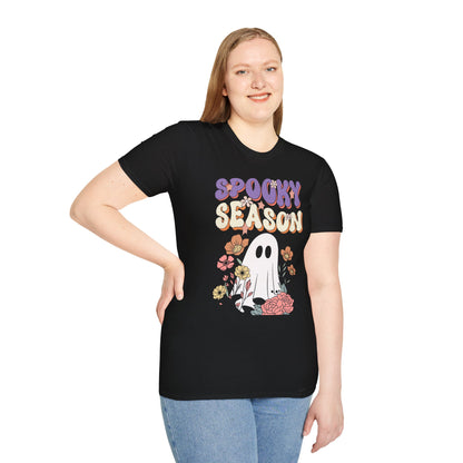 Spooky Season Unisex T-Shirt | Halloween Tee, Casual Wear, Gift for Fall, Ghost Graphic Tee, Autumn Apparel